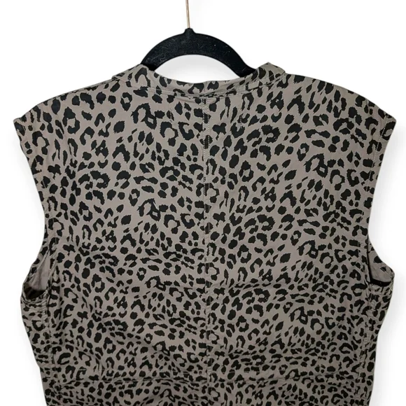 Ashley Mason Sleeveless Safari Vest | Tan Black Leopard Print Zip Front Large - Picture 10 of 16
